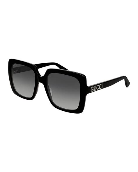 Gucci Square Acetate Sunglasses w/ Swarovski 